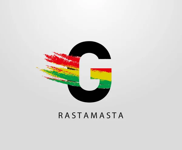 Logotipo Letra Con Salpicadura Color Rasta Letra Reggae — Vector de stock