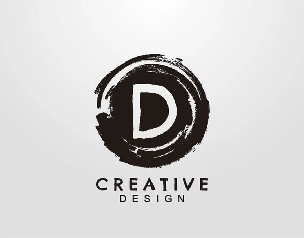 Letter Logo Circle Grunge Splatter Στοιχείο Πρότυπο Σχεδίασης Λογότυπου Retro — Διανυσματικό Αρχείο