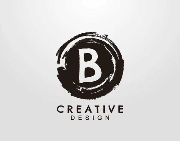 Logotipo Letra Con Elemento Salpicadura Grunge Círculo Plantilla Diseño Logo — Vector de stock