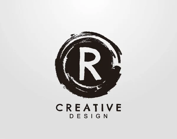 List Logo Okrągłym Elementem Grunge Wzór Projektu Retro Logo — Wektor stockowy