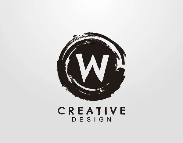 Lettera Logo Con Cerchio Grunge Splatter Element Modello Design Logo — Vettoriale Stock