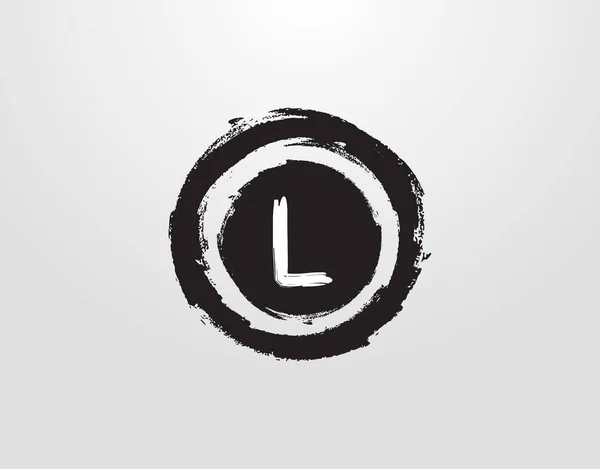Logo Lettre Cercle Avec Élément Éclaboussure Cercle Grunge Modèle Conception — Image vectorielle