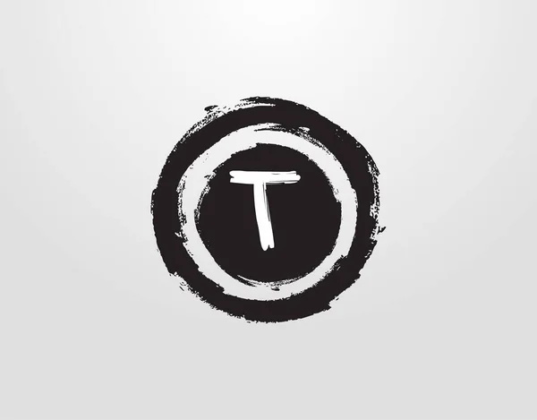 Circle Letter Logo Circle Grunge Splatter Element 디자인 템플릿 — 스톡 벡터