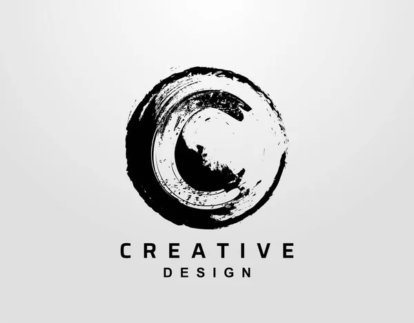 Brev Logo Med Circle Grunge Element Retro Circle Splatter Logotyp — Stock vektor
