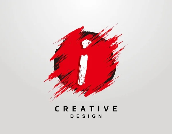 Letter Logo Kruhu Grunge Splatter Element Red Grunge Ink Splash — Stockový vektor