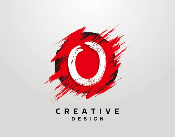 Lettre Logo Cercle Grunge Splatter Element Conception Icône Explosion Éclaboussure — Image vectorielle