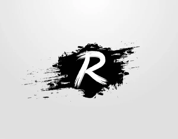 Harfi Logosu Kara Çamur Sıçratma Elementi Retro Rusty Logo Tasarım — Stok Vektör
