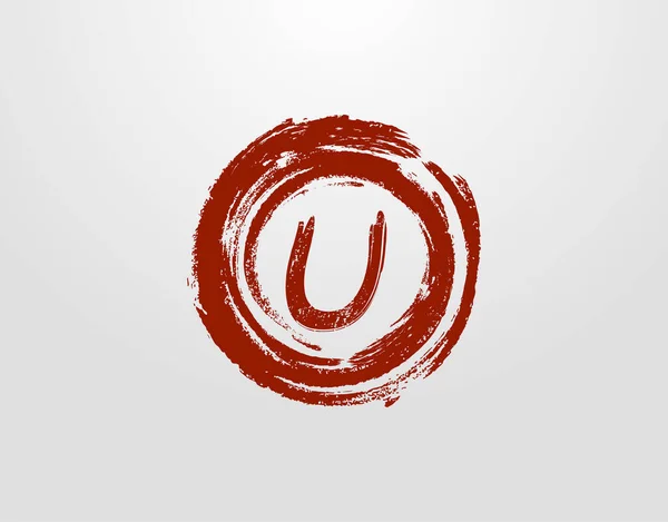 Logo Lettre Avec Élément Éclaboussure Cercle Grunge Modèle Conception Logo — Image vectorielle