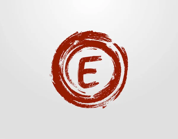 Logo Surat Dengan Lingkaran Grunge Splatter Element Templat Desain Logo - Stok Vektor
