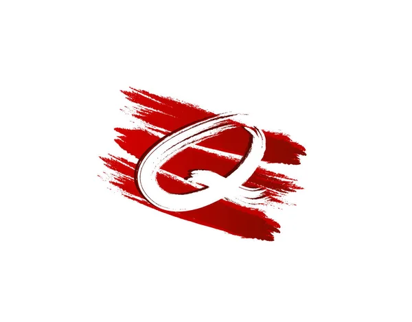 Logo Creative Letter Bandes Rouges Grunge Splatter Element Modèle Conception — Image vectorielle