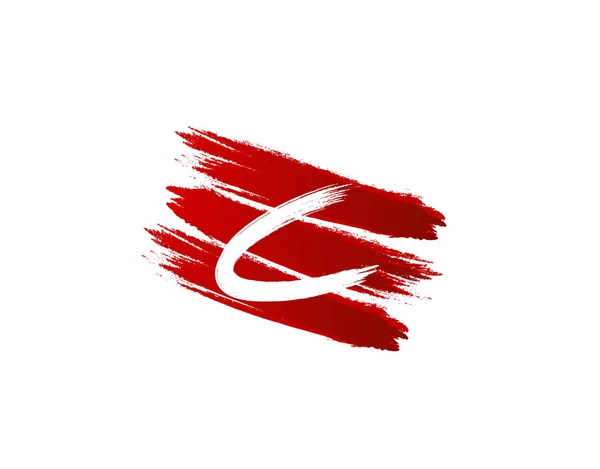Criativa Carta Logo Tiras Vermelhas Grunge Splatter Elemento Modelo Design — Vetor de Stock