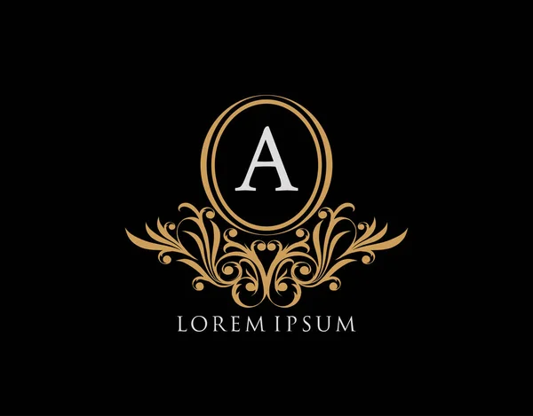 Luxusní Logo Písmenem Luxusní Kaligrafický Vinobraní Emblém Krásnou Klasickou Květinovou — Stockový vektor