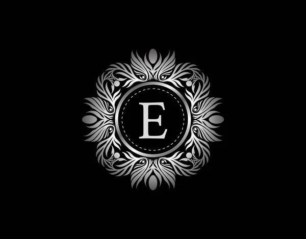 Luxury Silver Badge Letter Logo Luxuriöses Kalligrafisches Vintage Emblem Mit — Stockvektor