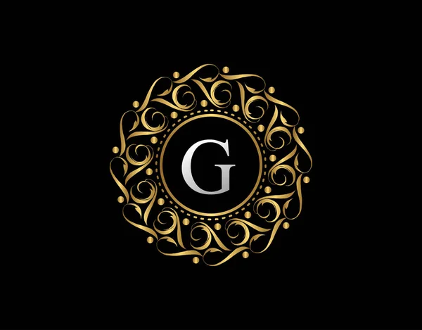 Золотий Каліграфічний Знак Літерою Design Декоративні Розкішні Золоті Логотипи Векторні — стоковий вектор