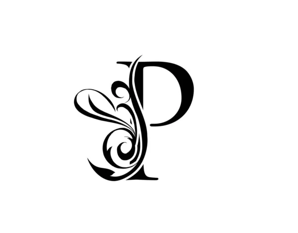 Elegantní Dopis Půvabný Královský Styl Logo Kaligrafie Ročník Kreslený Znak — Stockový vektor