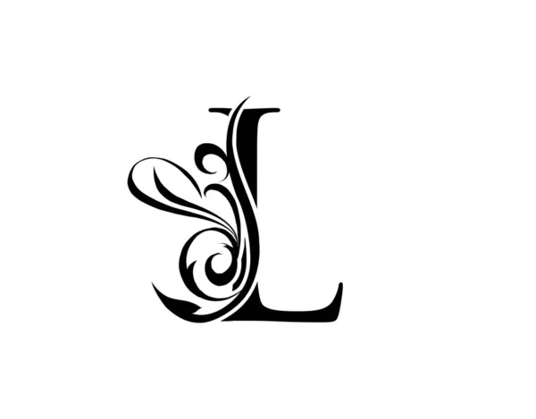 Elegante Lettera Grazioso Stile Reale Logo Delle Arti Calligrafiche Emblema — Vettoriale Stock