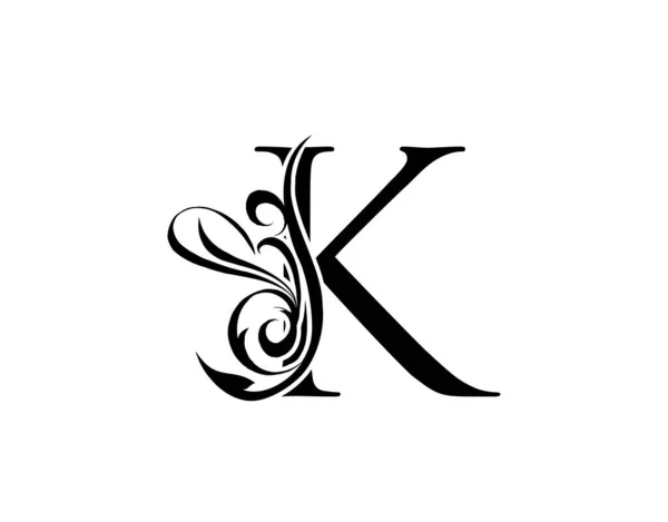 优雅的字母K优雅的皇家风格 书法艺术标志 书籍设计 品牌名称 精品店 酒店的古董绘画标志 — 图库矢量图片
