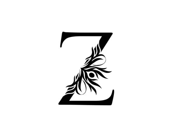 書道の手紙Z 優雅な王室スタイル 書道芸術のロゴ 本のデザイン ブランド名 スタンプ レストラン ブティック ホテルのためのヴィンテージ描かれたエンブレム — ストックベクタ