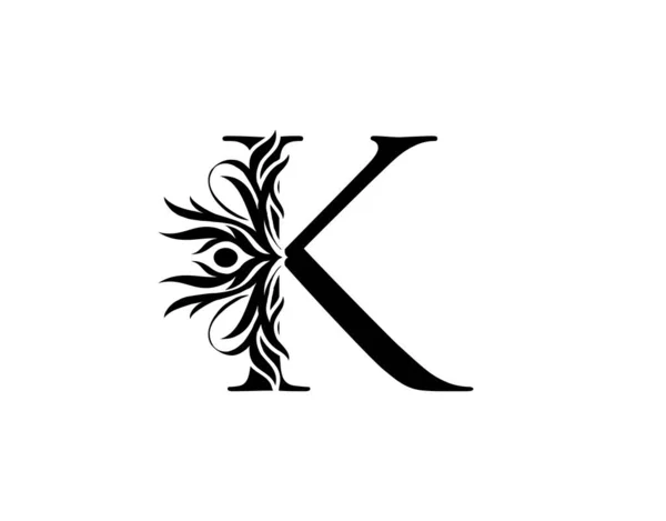 字母K 优雅的皇家风格 书法艺术标志 书籍设计 品牌名称 精品店 酒店的古董绘画标志 — 图库矢量图片