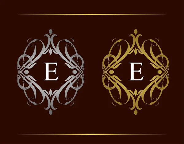 Логотип Буквы Royal Badge Роскошная Винтажная Эмблема Красивым Цветочным Орнаментом — стоковый вектор