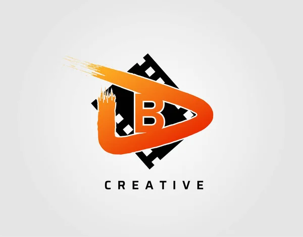 Film Spielen Buchstabe Logo Design Konzept Vorlage Abstraktes Videospiel Symbol — Stockvektor