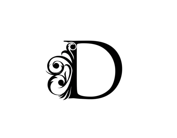 Καλλιγραφικό Γράμμα Χαριτωμένο Βασιλικό Στυλ Λογότυπο Πολυτελών Γραμμάτων Vintage Σχέδιο — Διανυσματικό Αρχείο