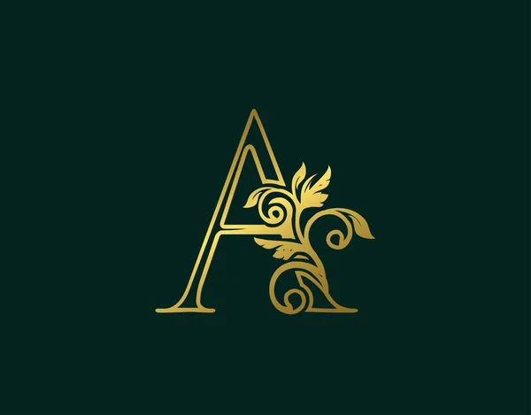 Gold Luxury Logo Icon Stijlvol Logo Ontwerp Luxe Zilveren Kalligrafisch — Stockvector