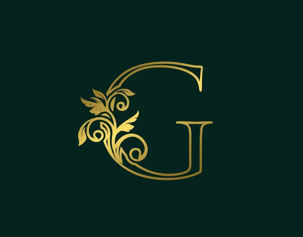 Altın Lüks Logo Simgesi Zarif Harf Logosu Tasarımı Lüks Gümüş — Stok Vektör