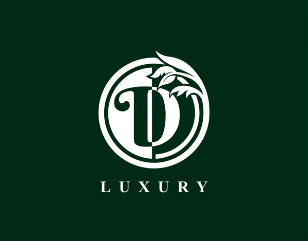 Gracioso Círculo Carta Floral Logo Luxo Redemoinho Círculo Logotipo Ícone —  Vetores de Stock