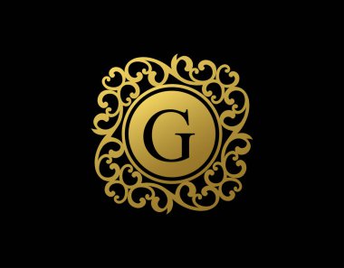 Uniwue G Harfi Kaligrafi Logosu. Lüks G Girdap Simgesi Salon, yoga, restoran, butik ve harf damgası için mükemmel.