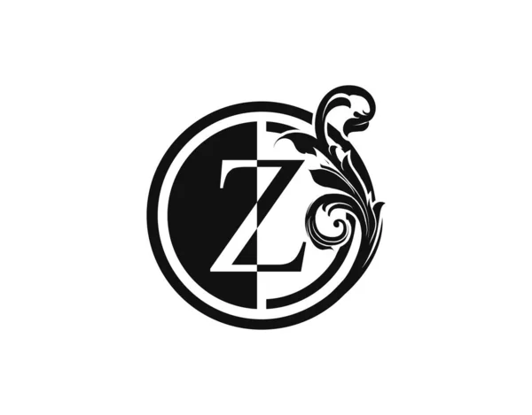 Królewskie Koło List Kwiatowe Logo Luksusowa Ikona Swirl Logo — Wektor stockowy