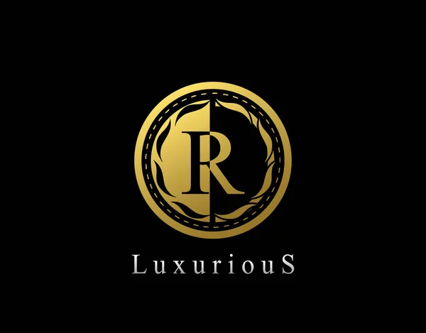 Luxusní Kruh Písmeno Květinový Design Ročník Gold Royal Logo Icon — Stockový vektor