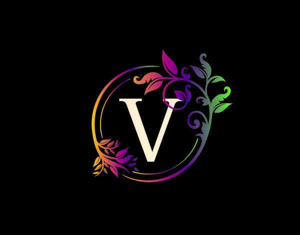 Lüks Harf Çiçek Tasarımı Renkli Kentsel Girdap Logo Simgesi — Stok Vektör