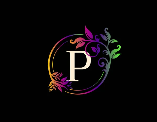 Розкішний Квітковий Дизайн Letter Барвистий Міський Вихор Логотип Іконка — стоковий вектор