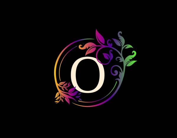 Lujo Letra Diseño Floral Colorido Remolino Urbano Icono Del Logotipo — Vector de stock