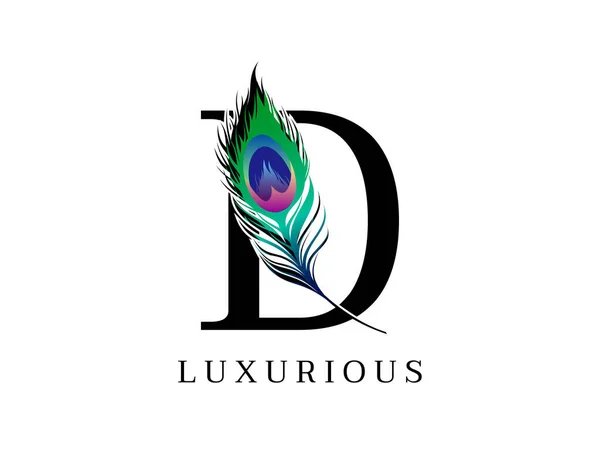 Egzotik Tavus kuşu tüyüyle süslenmiş mektup. 