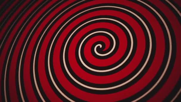 Vintage Hipnótico Circo Estilo Espiral Movimiento Fondo Animación Color Rojo — Vídeo de stock
