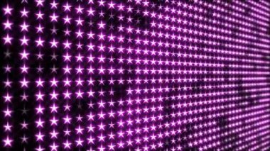 Pembe yanıp sönen, yıldız şeklinde LED ışıklar - döngü, tam HD, Las Vegas tarzı arka plan animasyonu.
