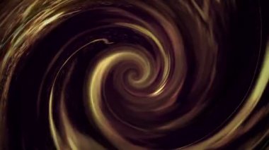 Soyut koyu sıvı sarmal hareketli arka plan animasyonu. Parlak altın kıvılcımları var. Döngüleme, tam HD saykodelik arkaplan.