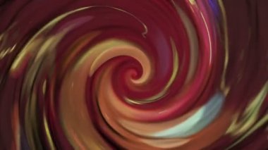 Soyut sıvı spiral hareketli arka plan animasyonu sıcak kırmızılar ve parlak altın kıvılcımlı pembe renkler. Döngü ve tam HD.
