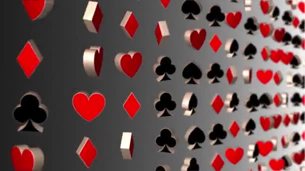 Casino Achtergrond Draaiende Speelkaart Bij Beweging Achtergrond Animatie — Stockvideo