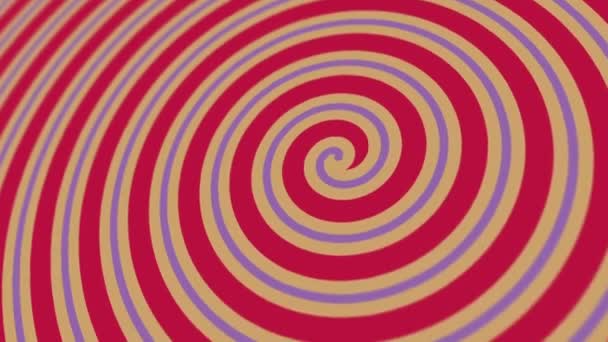 Senza Soluzione Continuità Loop Ipnotico Vintage Circo Spirale Animazione Movimento — Video Stock