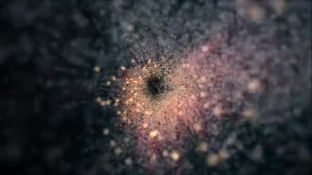 Bilim Kurgu Hareketinin Arka Plan Animasyonu Altın Mavi Parçacıklar Yıldızlardan — Stok video