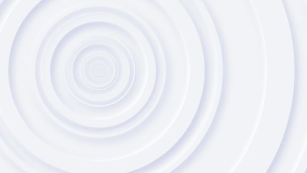 Neomorfismo Branco Limpo Moda Movimento Fundo Animação Com Círculos Concêntricos — Vídeo de Stock