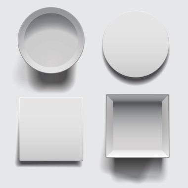 Kapakları kümesiyle açık kutuları