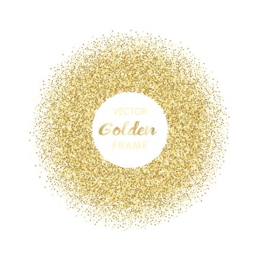 Lüks altın parıltı yuvarlak çerçeve