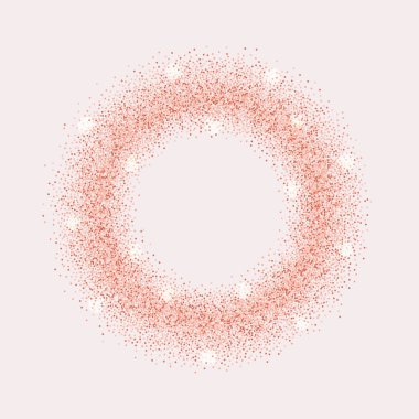 Lüks pembe altın Glitter yuvarlak çerçeve