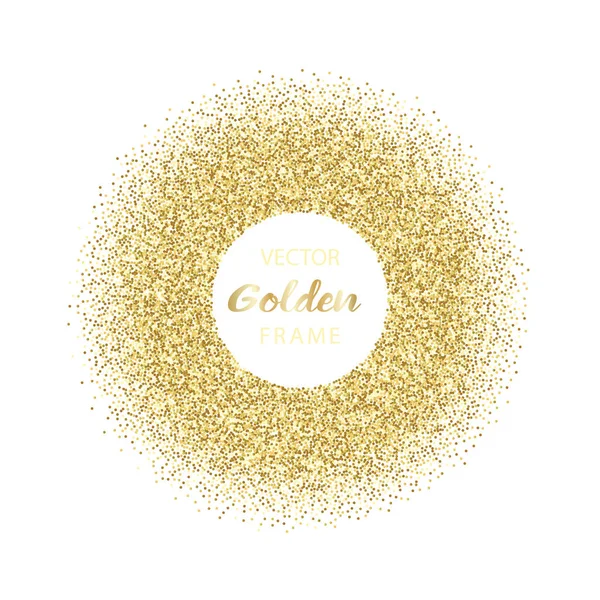 Cadre rond Golden Glitter de luxe — Image vectorielle