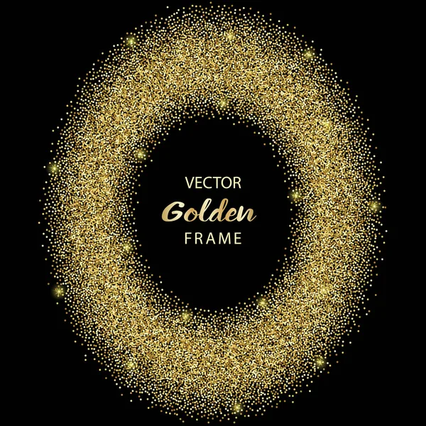 Luxuriöser goldener Glanz ovaler Rahmen — Stockvektor