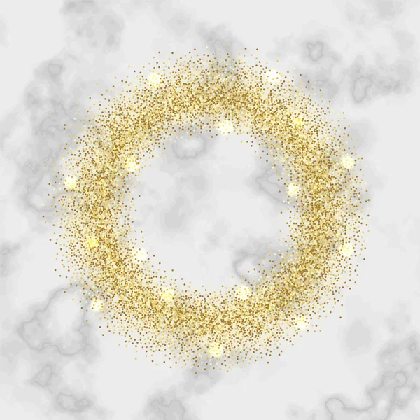 Lyxiga gyllene Glitter rund ram — Stock vektor